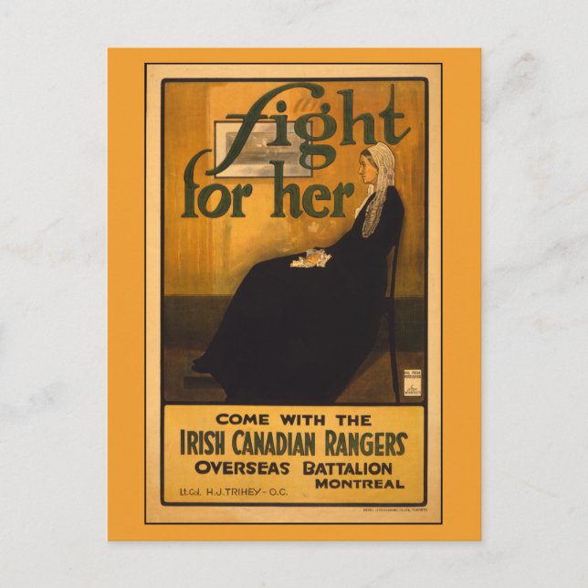 Cartão Postal Rangers irlandeses canadenses depois da mãe de Whi (Frente)