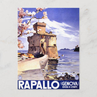 Cartão Postal Rapallo Genova Itália Viagens vintage