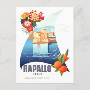 Cartão Postal Rapallo Itália viagens vintage