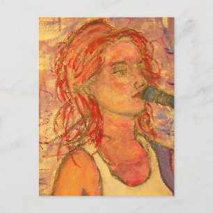 Cartão Postal Rapariga Acústica