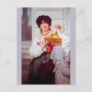 Cartão Postal Rapariga com Cesta de Laranjas e Limões por Cot