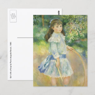 Cartão Postal Rapariga com Hoop de Pierre Renoir, Vintage Fine A