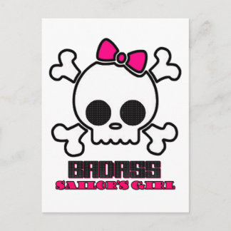 Cartão Postal Rapariga de Badass Sailor