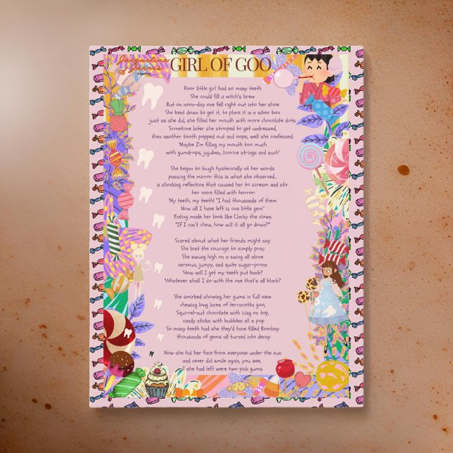 Cartão Postal Rapariga do Goo Candy Missing Teeth (Criador carregado)