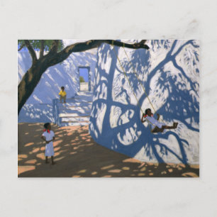 Cartão Postal Rapariga em um Swing India 2000