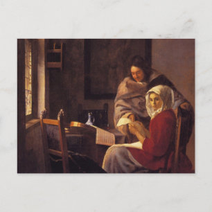 Cartão Postal Rapariga Interrompida na Música