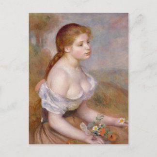 Cartão Postal Rapariga jovem com margarida - Pierre-Auguste Reno