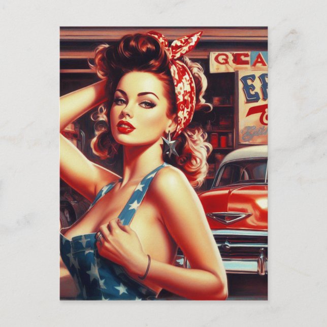 Cartão Postal Rapariga Mecânica Retroativa (Frente)