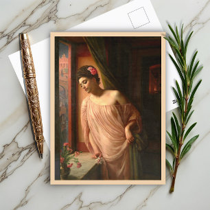 Cartão Postal Rapariga na janela por Edward John Poynter