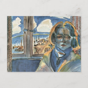 Cartão Postal Rapariga na janela (Sonia) por Walter Gramatte