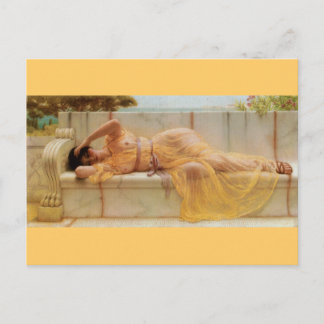 Cartão Postal Rapariga na Loucura Amarela - Vintage - Godward