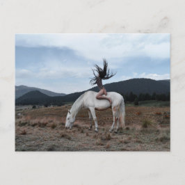 Cartão Postal Rapariga no Cavalo