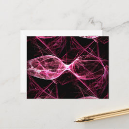 Cartão Postal Rapariga Punk Rock Pink Waves