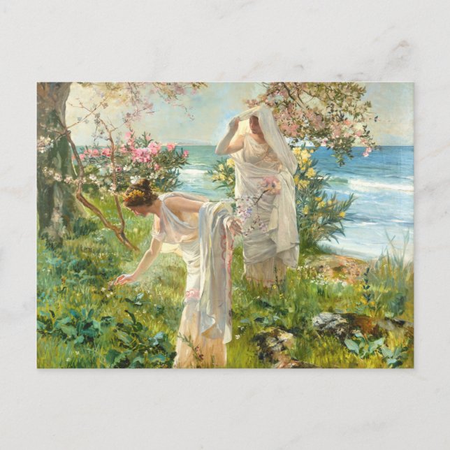 Cartão Postal Raparigas Gregas Na Costa Joaquin Sorolla Y Bastid (Frente)