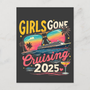 Cartão Postal Raparigas Se Foram Para A Viagem De Meninas De Via