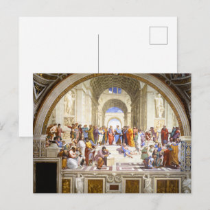 Cartão Postal Raphael A Escola de Atenas Arte Renascentista