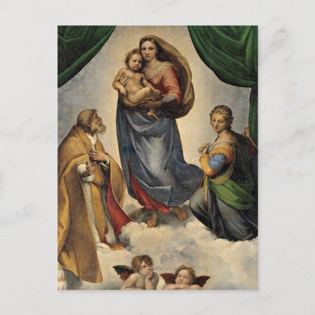 Cartão Postal Raphael - A Madonna Sixtina (Frente)