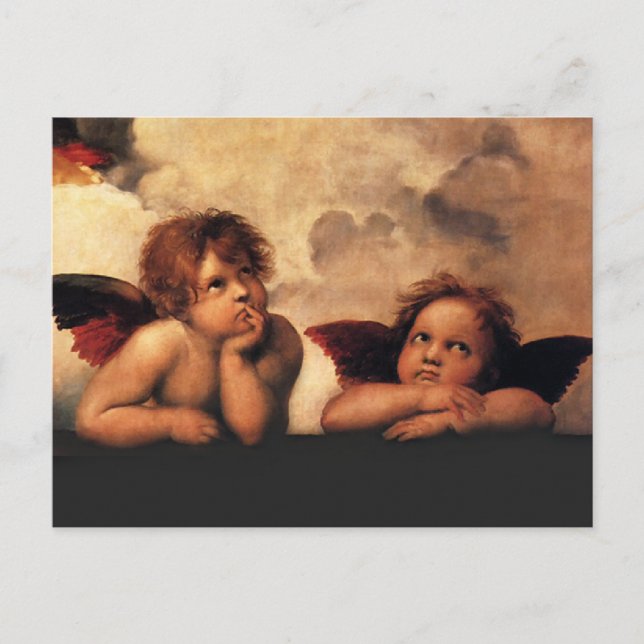 Cartão Postal Raphael Cherubs Sistine Madonna 2 Angels (Frente)