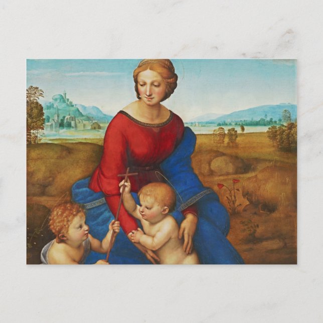 Cartão Postal Raphael: Madonna no campo (Frente)
