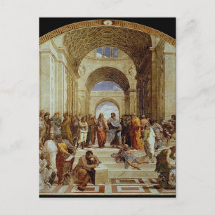 Cartão Postal Raphael's "The School of Athens" (cerca de 1511)