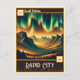 Cartão Postal Rapid City, Dakota do Sul | Vintage