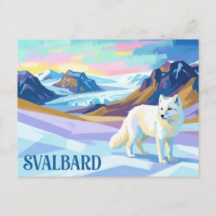 Cartão Postal Raposa Ártica de Svalbard Noruega