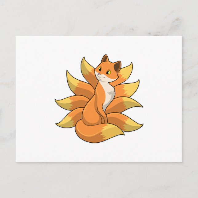 Cartão Postal Raposa com 9 coroas de raposa (Frente)