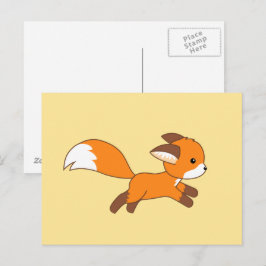 Cartão Postal Raposa Correndo Fofa