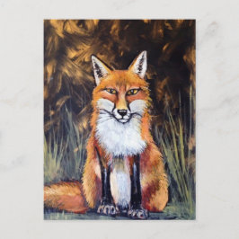 Cartão Postal Raposa de Pastel de Óleo