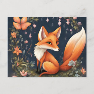Cartão Postal Raposa em Bloom