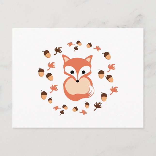 Cartão Postal Raposa no outono (Frente)
