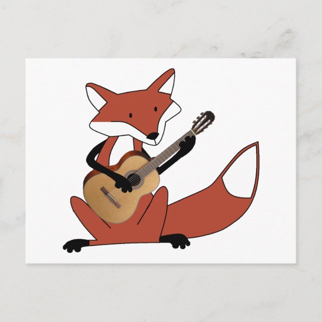 Cartão Postal Raposa Tocando o Violão (Frente)