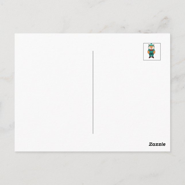 Cartão Postal Raposa verde branca (Verso)
