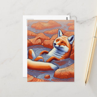 Cartão Postal Raposa Vermelha Relaxada