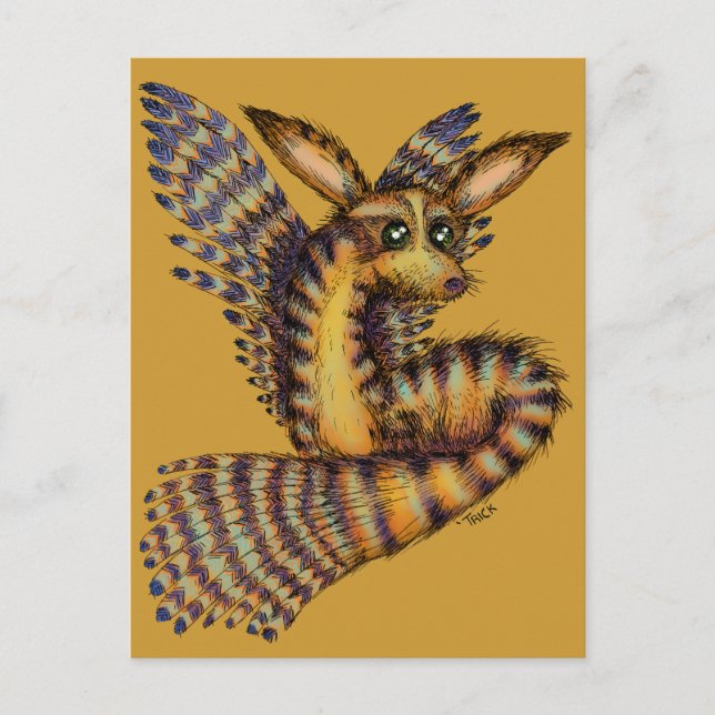 Cartão Postal Raposa Vulpix Voadora do Deserto (Frente)