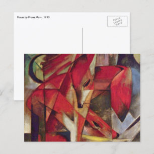 Cartão Postal Raposas de Franz Marc, Abstrato de Vintage, Cubism