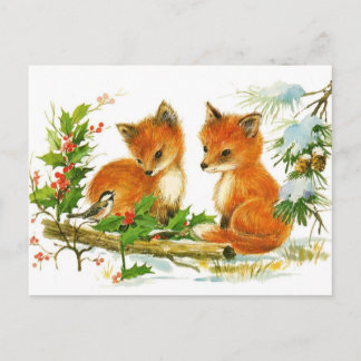 Cartão postal: Raposas de Inverno
