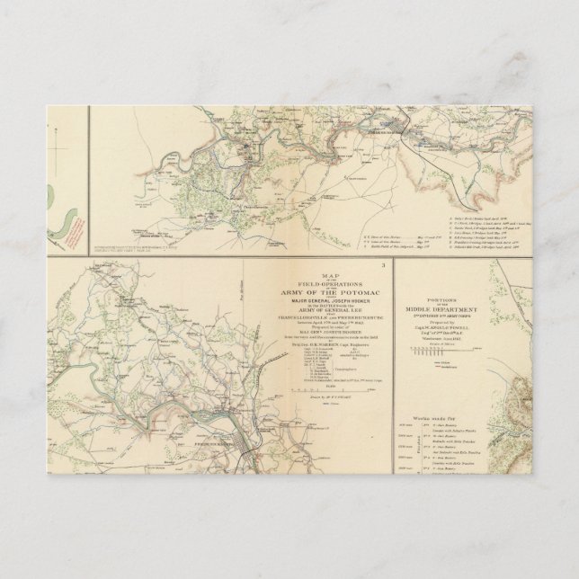 Cartão Postal Rappahannock R, Chancellorsville, Fredericksburg (Frente)