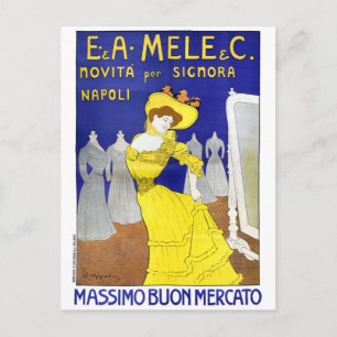 Cartão Postal Rare E. A. Mele, Nápoles, Itália Poster vintage 19