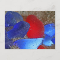 Raros Vermelho E Cobalto Blue Seaglass