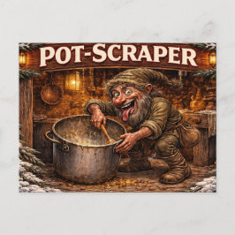 Cartão Postal Raspador de Panela Icelandic Yule Lad