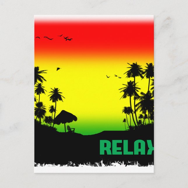 Cartão Postal rasta de relaxamento (Frente)