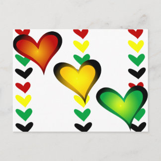 Cartão Postal Rasta Hearts