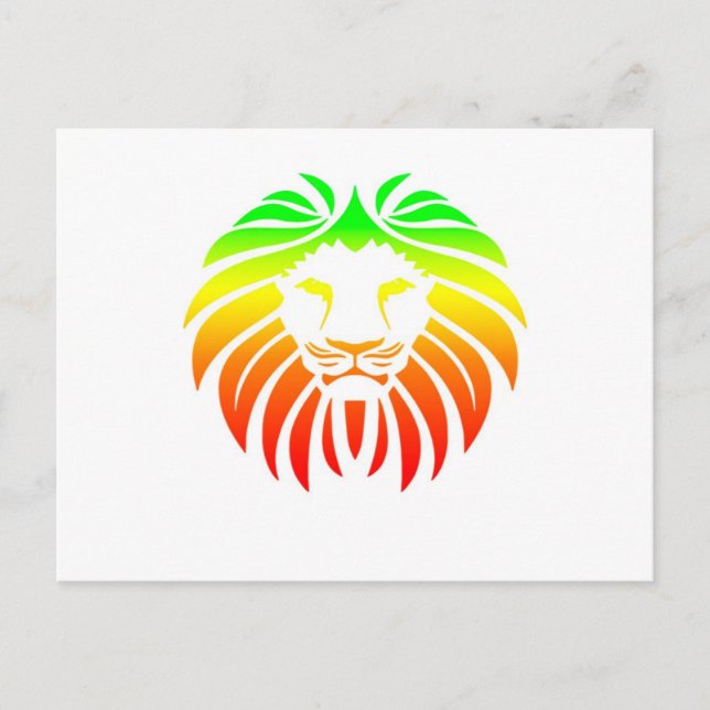 Cartão Postal Rasta Lion Head (Frente)