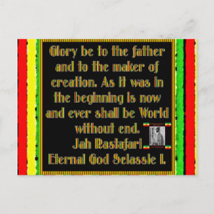 Cartão Postal Rasta Prayer Recitada antes da Cerimônia de Fumag