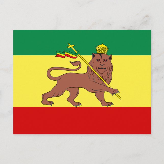 Cartão Postal Rasta Reggae Leão de Judah (Frente)