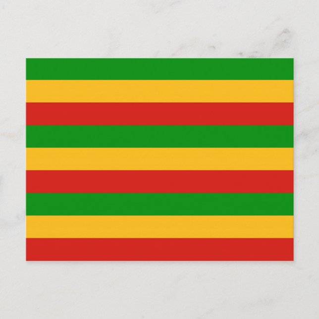 Cartão Postal RASTAFARI FLAG COLORS + suas ideias (Frente)