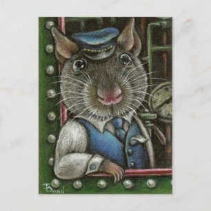 Cartão Postal Rat o driver do motor