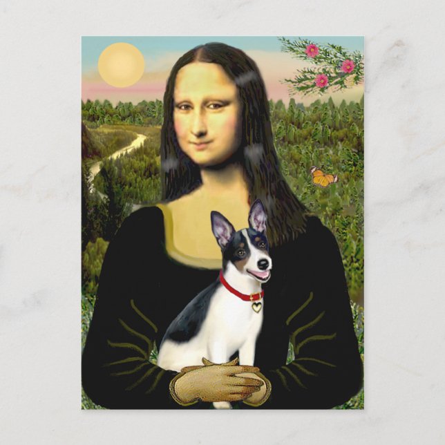 Cartão Postal Rat Terrier - Mona Lisa (Frente)
