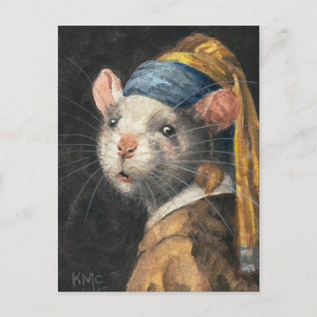 Cartão postal "Rat with a Yogie Earring" (Frente)